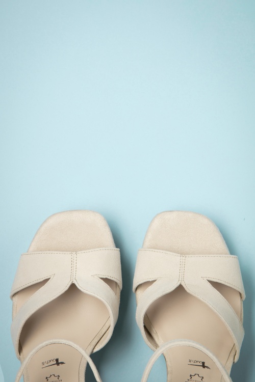 Tamaris - Sarah High Heel Platform Sandals in Oat Milk Beige 2