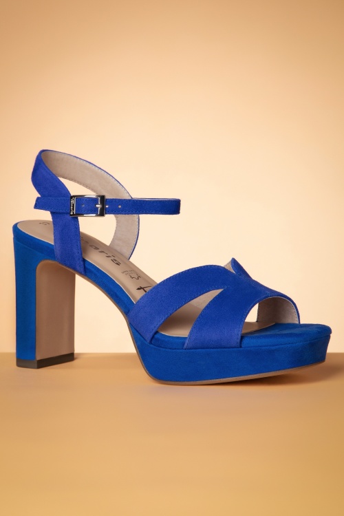 Tamaris - Sarah High Heel Platform Sandals en Bleu Roi