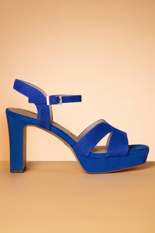 Tamaris - Sarah High Heel Platform Sandals en Bleu Roi 3