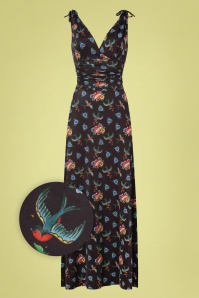 Vintage Chic for Topvintage - Grecian Tattoo Maxi Dress in Black