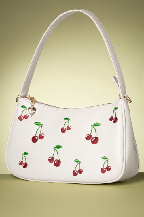 Banned Retro - Wild Cherry Handtasche in Off White