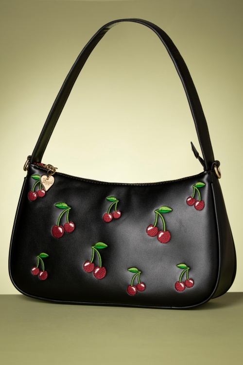 Banned Retro - Wild Cherry Handbag in Off White