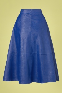 20to - Lila Leather Look Skirt en Bleu Roi 2