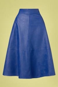 20to - Lila Leather Look Skirt en Bleu Roi