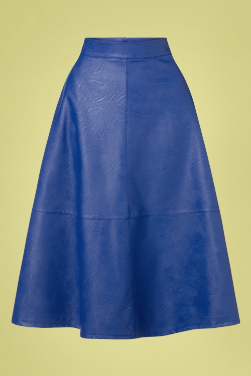 knecht hoog wrijving 20to | Lila Leather Look Skirt in Royal Blue