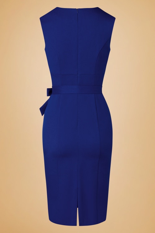 Glamour Bunny Business Babe - Alexia Pencil Dress in Royal Blue 6