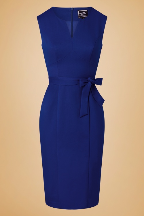 Glamour Bunny Business Babe - Alexia Pencil Dress in Royal Blue 4