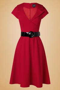 Glamour Bunny Business Babe - Rita Marlow Dress in Lipstick Red 4