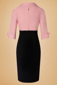 Glamour Bunny Business Babe - Dianne Pencil Dress in Pink and Black 5