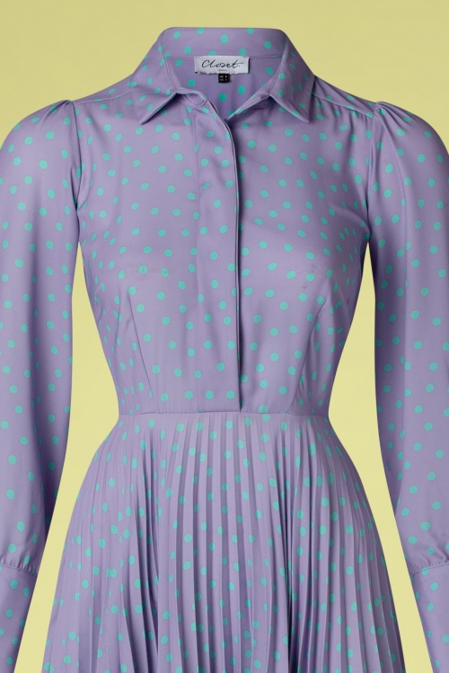Closet London - Paige Midi Shirt Dress in Lilac Purple 3