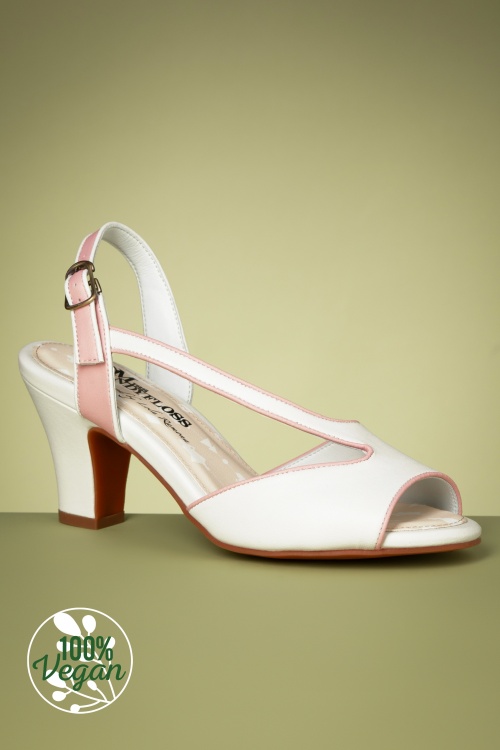 Miss Candyfloss - Ava Lilibeth Sandals in Whisper White and Pearl Blush