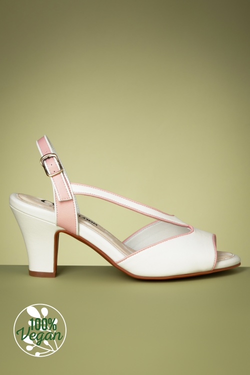 Miss Candyfloss - Ava Lilibeth Sandals in Whisper White and Pearl Blush 3