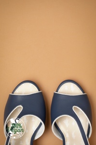 Miss Candyfloss - Ava GanGan Sandals in Estate Blue and Whisper White 2