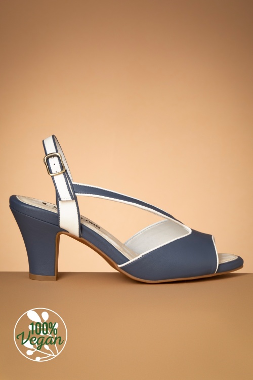 Miss Candyfloss - Ava GanGan Sandals in Estate Blue and Whisper White