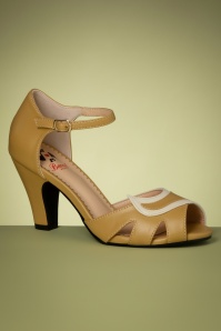 Banned Retro - Mable Peeptoe pumps in mosterd