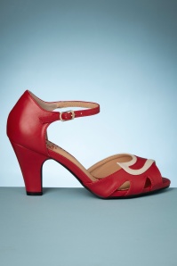Banned Retro - Mable Peeptoe Pumps in Red 3