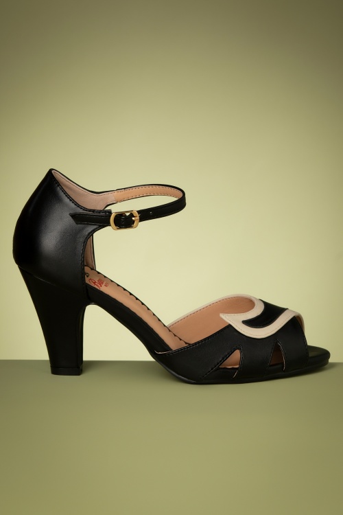 Banned Retro - Mable Peeptoe Pumps in Black 3