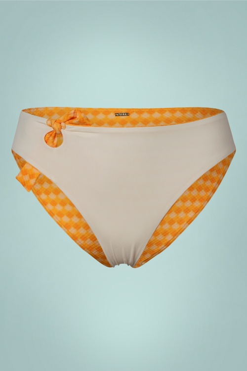 Cyell - Horizon bikinibroekje met hoge taille in zonsondergang oranje 3