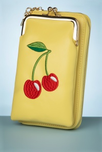 Banned Retro - Cherry Pie Cross Body Phone Bag in Yellow