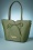 Vixen - Bow Front Scalloped Shopper Bag in Khaki Green