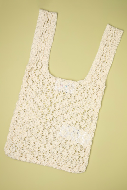 Compania Fantastica - Small Crochet Bag in Cream 2