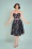 Collectif Clothing - Nova Hollyhocks Hooray Swing jurk in marineblauw