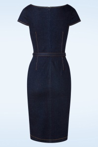 Rock-a-Booty - Eliose Pencil Dress en Bleu 5