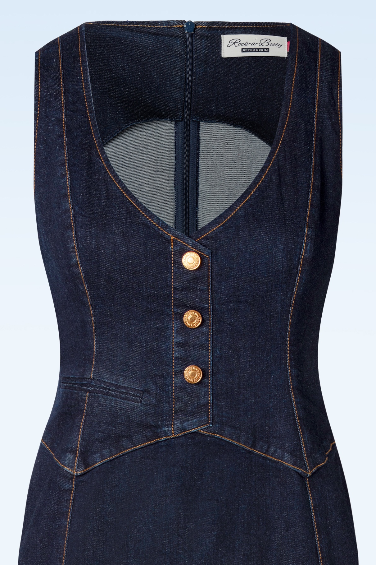 Rock-a-Booty - Mary Alice Pencil Dress en Bleu 5