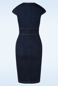 Rock-a-Booty - Dorothy Pencil Dress in Blue 4