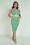 Collectif Clothing Blanche Classic Polka Pencil Dress in Green and White