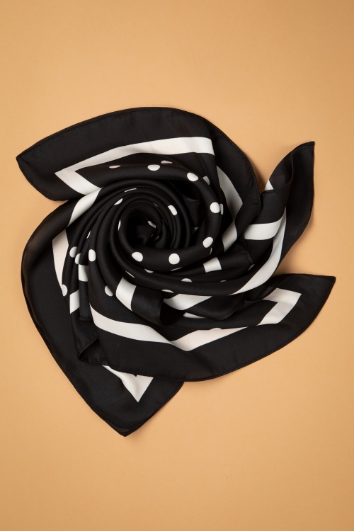 Banned Retro - Linda Silky sjaal in zwart 2