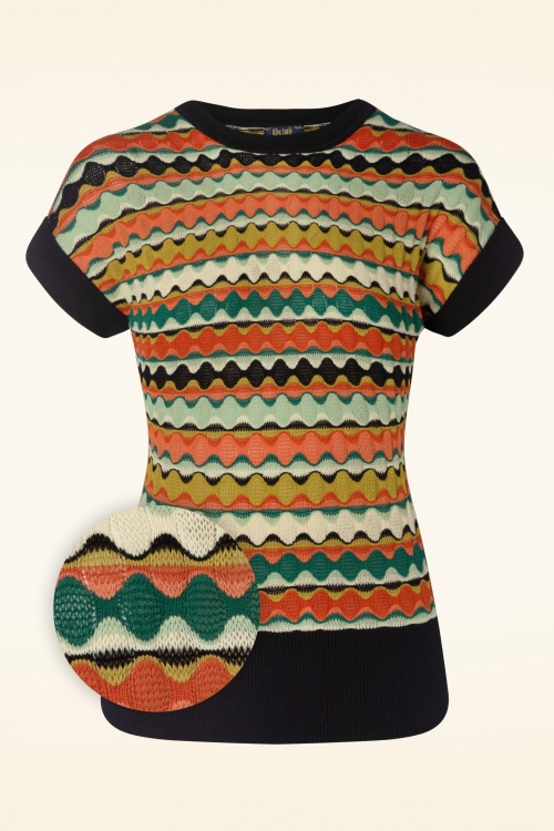 King Louie 44726 Boatneck Top Boyer Black Red Green Blue 221214 402W1