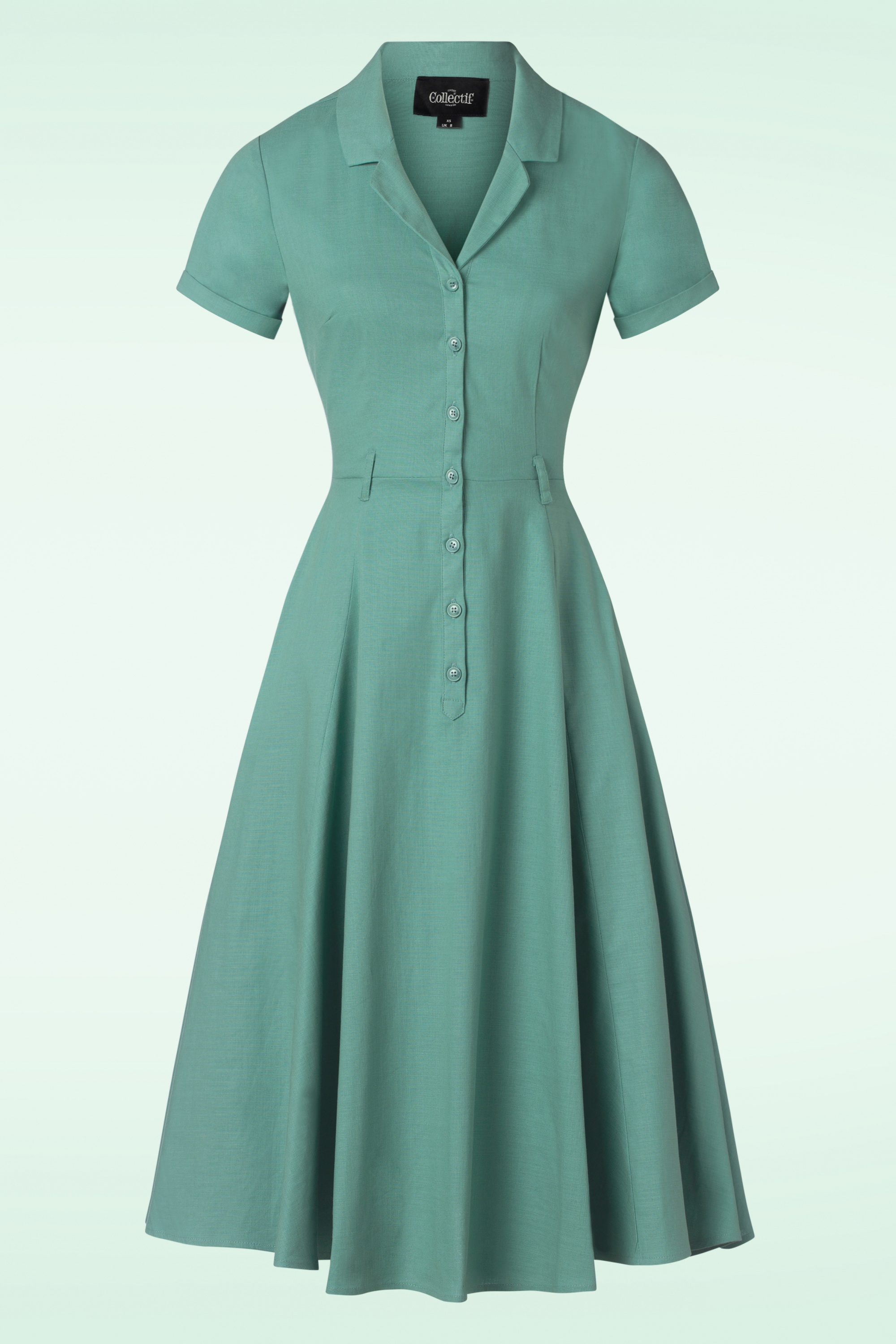 Collectif Clothing - Caterina swingjurk in mintgroen