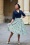 Miss Candyfloss Kiona Lee Floral Swing Skirt in Blue Iris