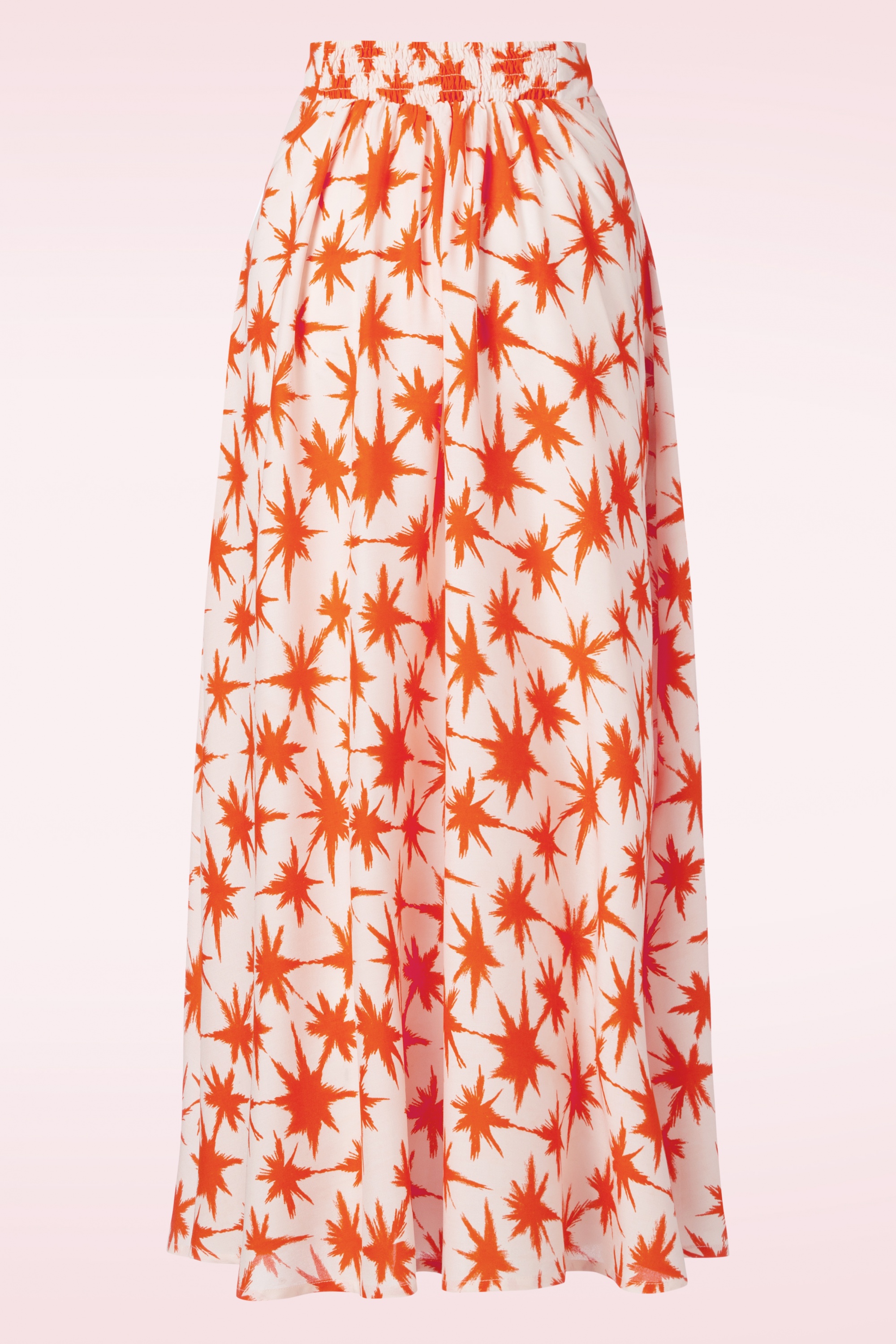 Surkana - Palms midi rok in oranje 3