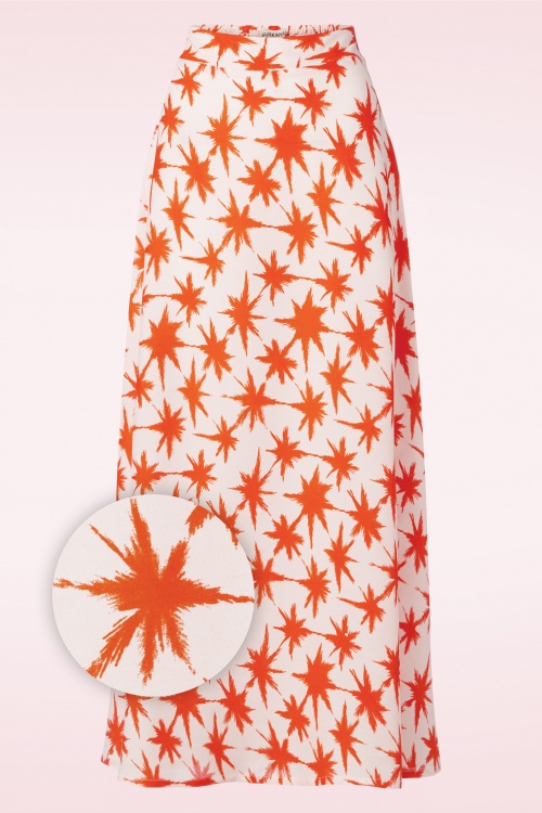 Surkana - Palms Midi Skirt en Orange