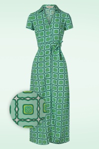 K-Design - Robe fleurie Charlotte en vert 