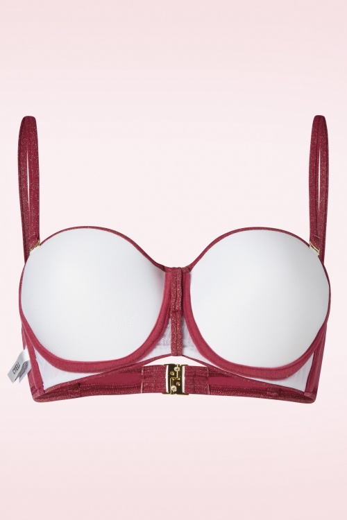 Cyell - Summer Glam Padded Bikini Top in Burgundy 4
