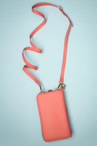 Banned Retro - Cherry Pie Cross Body Phone Bag in Coral Pink 5