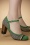 Tessy Suede Mary Jane Pumps in Green and Black