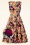 TopVintage Boutique Collection TopVintage exclusive ~ Adriana Floral Sleeveless Swing Dress en Blanc Cassé