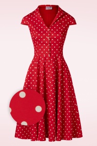 Mentalt Forstyrret kant TopVintage Boutique Collection | TopVintage exclusive ~ Angie Polkadot  Swing Dress in Red