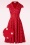 TopVintage Boutique Collection TopVintage exclusive ~ Angie Polkadot Swing Dress en Rojo