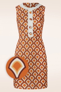 Vintage Chic for Topvintage - Dixie retro jurk in oranje