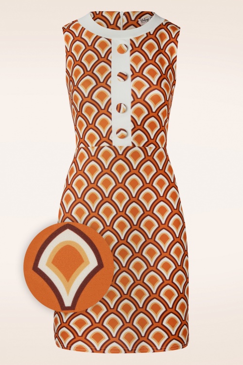 Vintage Chic for Topvintage - Dixie Retro Kleid in Orange