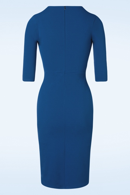 Vintage Chic for Topvintage - Elly Pencil Dress en Bleu Roi 3