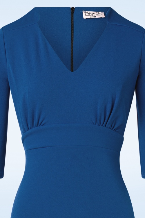 Vintage Chic for Topvintage - Elly Pencil Dress en Bleu Roi 2