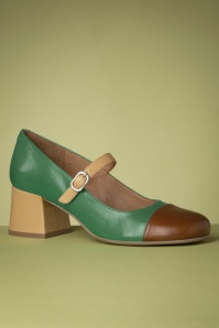 Miz Mooz - Zapatos de Salón Stafford Mary Jane en Émeraude et Cognac 3
