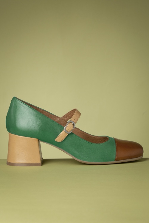 Miz Mooz - Zapatos de Salón Stafford Mary Jane en Émeraude et Cognac