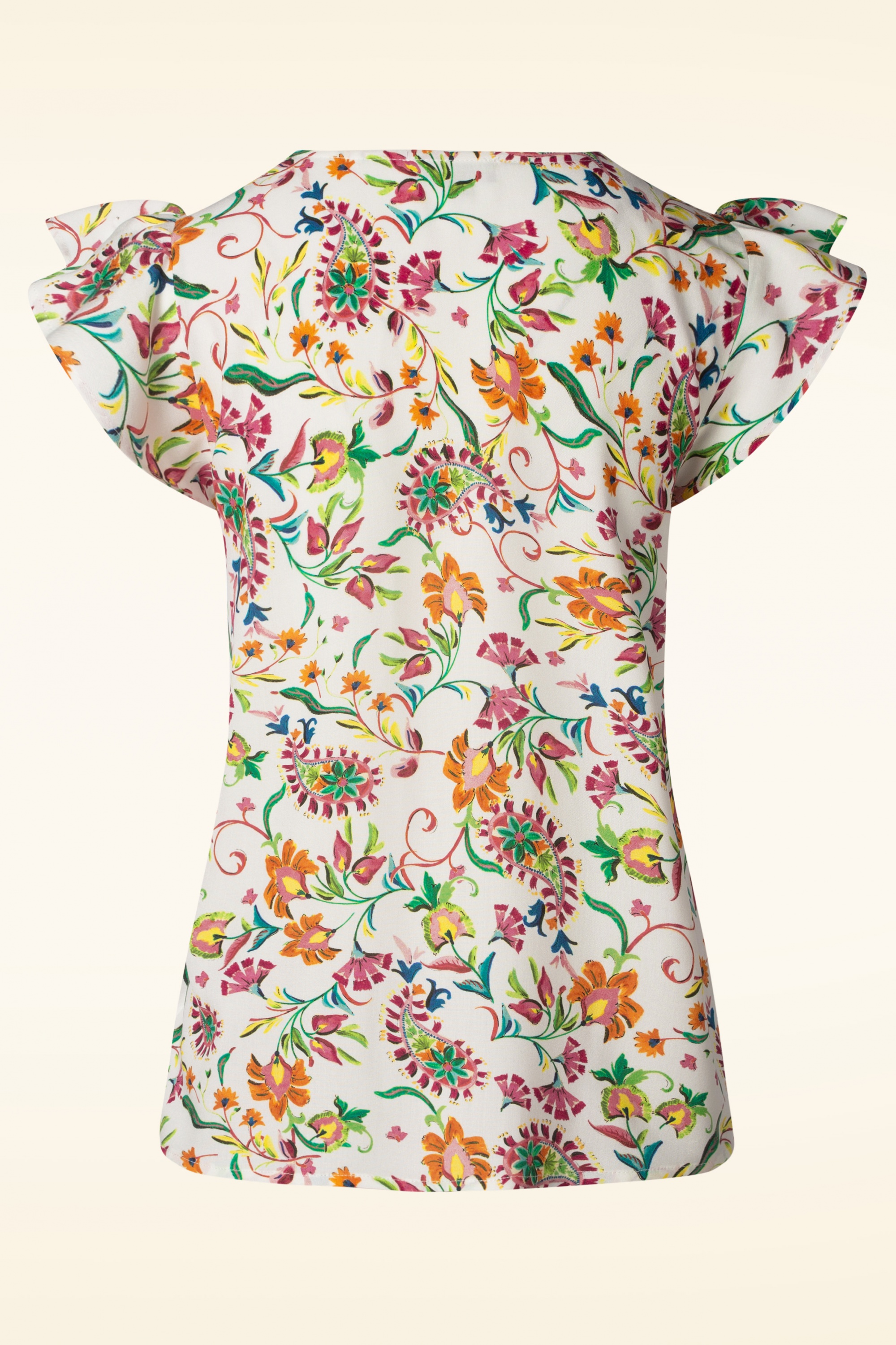 Smashed Lemon Phoebe Paisley top in wit Shop bij Topvintage